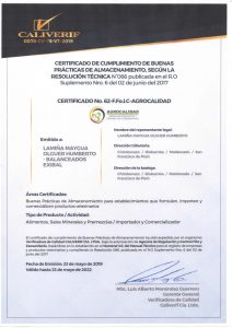 certificado BPM Exibal