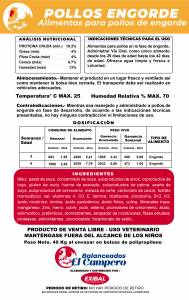 Balanceados el campero para pollos broiler