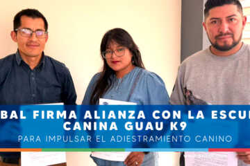 Firma de convenio entre Exibal y la Escuela Canina GUAU‑K9 para fortalecer el adiestramiento canino en Riobamba