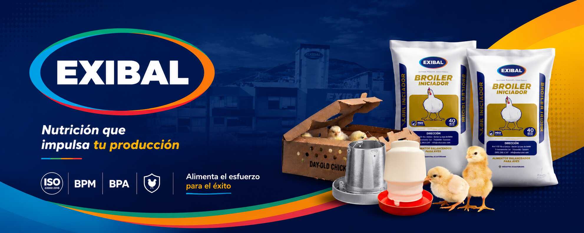 EXIBAL – Nutrición que impulsa tu producción. Certificaciones ISO 22000:2018, BPM, BPA.